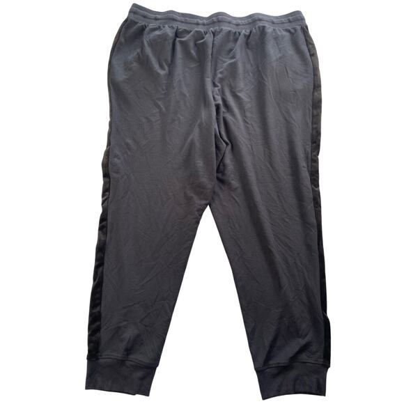 Ideology Joggers 3X Black Rayon Knit with Velour Tuxedo Stripe Pants - Picture 2 of 9